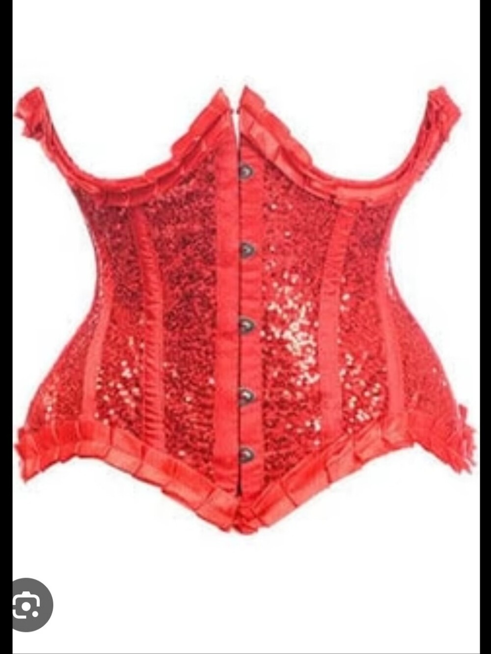 Daisy PLUS SIZE Top Drawer Red Sequin Satin Underwire Front Closure Corset